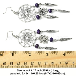 Сплав перо болтающиеся серьги&nbsp;EJEW-FS00028