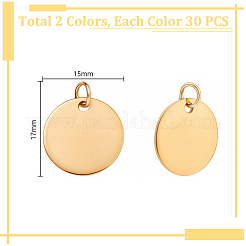 60 шт. 2-х цветные подвески из нержавеющей стали 304&nbsp;PALLOY-GA00040