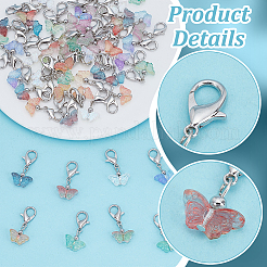 56шт 7-х цветная бабочка акриловая подвеска украшение&nbsp;HJEW-PH01974