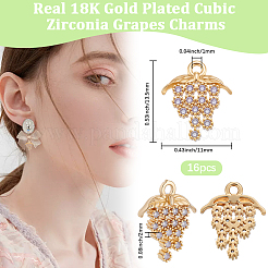 16шт латунные подвески с микропаве и кубическим цирконием&nbsp;KK-BBC0018-67