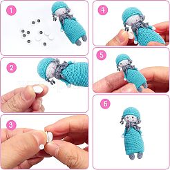 300 шт. 7 стильных светящихся пластиковых и смоляных кабошонов с подвижными глазками&nbsp;DIY-CA0004-96