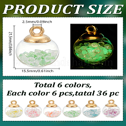 36 шт. 6-х цветные светящиеся стеклянные подвески-бутылки&nbsp;FIND-LP0001-42