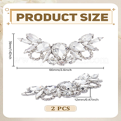 2 шт. пряжки для обуви из сплава со стразами&nbsp;FIND-LP0009-90P