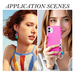 56 шт. 7-цветные непрозрачные акриловые бусины с УФ-покрытием&nbsp;PACR-TA0001-25