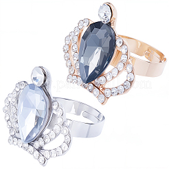 2 шт. 2-цветные зажимы для галстука со стразами из сплава&nbsp;FIND-CY0001-38A