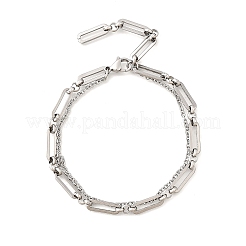 Браслеты из нержавеющей стали 304 с цепочкой и скрепками&nbsp;BJEW-JB12331-02