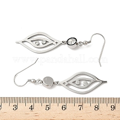 Серьги-подвески в форме листьев из нержавеющей стали 304&nbsp;EJEW-Z129-13P