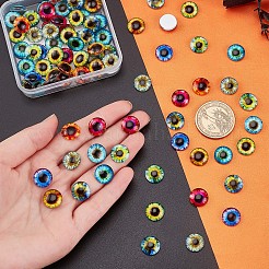 Светящиеся глаза печатные стеклянные кабошоны&nbsp;GGLA-PH0001-22B