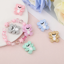 12 шт. 6 цвета пищевые экологически чистые силиконовые бусины&nbsp;SIL-CA0001-88