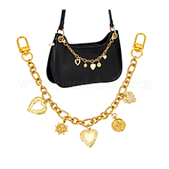 Подвеска в виде сердца из латуни с подвеской в виде солнечного компаса из нержавеющей стали 304&nbsp;HJEW-PH02276