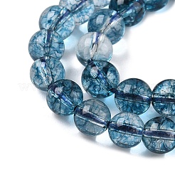 Окрашенная круглые натуральный потрескивание кварц бисер пряди&nbsp;LS-G-K084-6mm-03A