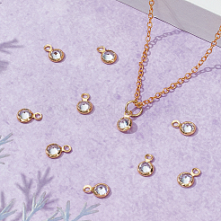 10 шт. подвески из прозрачного кубического циркония с латунным краем и петлей&nbsp;KK-LP0001-33