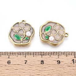 Подвески из нержавеющей стали 304 и эмалированного АБС-пластика с имитацией жемчуга&nbsp;STAS-T068-85A