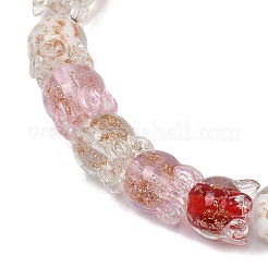 Нити золотых песочных бусин лэмпворк&nbsp;LAMP-P069-02A-06