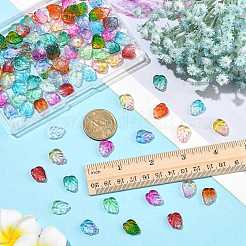 120 шт. 10-цветные подвески из прозрачного стекла с осенней тематикой&nbsp;GLAA-FS0002-62