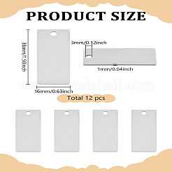 12 шт. прямоугольные подвески из нержавеющей стали 304&nbsp;STAS-LP0002-69