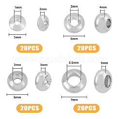 80 шт. 4 размера латунных плоских круглых бусины-разделители&nbsp;KK-FH0006-25