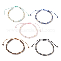 Плетеные браслеты из бусин из натуральных драгоценных камней для женщин&nbsp;BJEW-JB13221