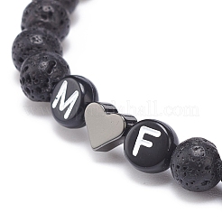 2шт набор браслетов из натуральной лавы&nbsp;BJEW-JB08673-01