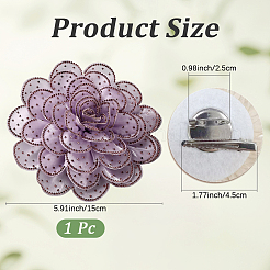 Броши из цветочной ткани со стразами&nbsp;JEWB-WH20009-06P-01