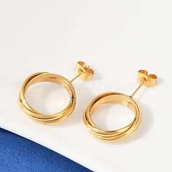 Серьги-гвоздики из нержавеющей стали 304&nbsp;EJEW-Z089-02G