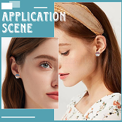 12 шт. 3-х цветные серьги-гвоздики из дерева в этническом стиле&nbsp;EJEW-SC0001-68