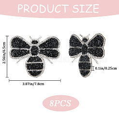 8 шт. аппликация из стразов с эффектом горячей фиксации в виде пчел&nbsp;PATC-CP0001-03
