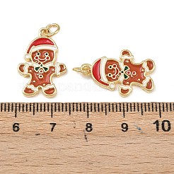 Рождественские латунные эмалевые подвески&nbsp;KK-L255-17G-02