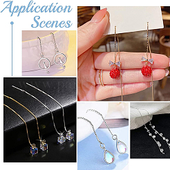 8 шт. 2 стильных латунных цепочки для сережек-гвоздиков&nbsp;KK-BBC0009-80