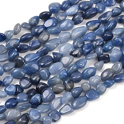 Природные голубые авантюрин бисером пряди&nbsp;G-K395-B03-02