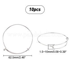 10шт. Расширяемый браслет из нержавеющей стали 304 для девушек и женщин&nbsp;BJEW-DC0001-03