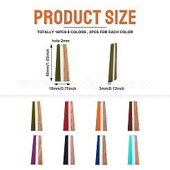 16шт 8 цвета непрозрачной смолы и подвески из орехового дерева&nbsp;RESI-BT0001-19