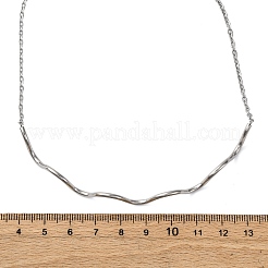 Ожерелья из цепочек волнообразной формы из нержавеющей стали 304 для женщин&nbsp;LS-NJEW-S439-08P