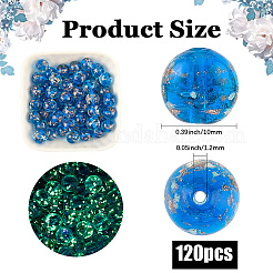 3 нити бусины ручной работы из золотистого песка в технике лэмпворк&nbsp;LAMP-PA0001-18B