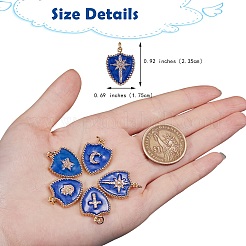 5 шт. 5 стиля настоящие 18k позолоченные латунные микро проложить прозрачные кубические циркониевые эмалевые подвески&nbsp;ZIRC-SZ0001-35