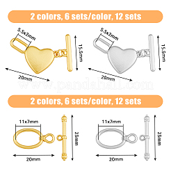24 комплект 4 стилей сплава застежки-тоггл&nbsp;FIND-FH0008-12