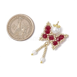 Подвески-бабочки из стеклянного бисера&nbsp;PALLOY-MZ00649-03