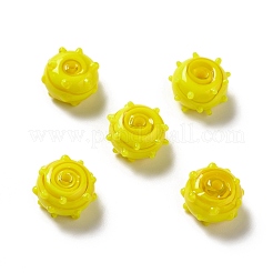 Ручной работы ухабистым Шарики Lampwork&nbsp;LAMP-E023-06F