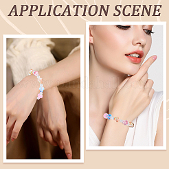 64шт 8 цвета прозрачные стеклянные бусины&nbsp;GLAA-PA0001-24