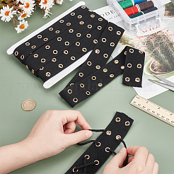 Лента из полиэстера длиной 8 ярд с 2 рядами люверсов из сплава золотистого тона&nbsp;SRIB-NB0001-18B