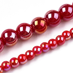 Гальванические непрозрачные стеклянные бусины&nbsp;GLAA-T032-P6mm-AB04