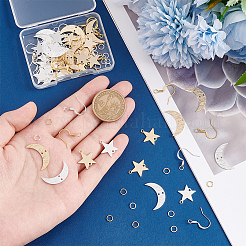 Набор для самостоятельного изготовления сережек-подвесок в виде луны и звезды&nbsp;DIY-UN0004-31