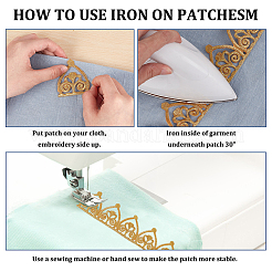 Утюжить/пришить полиэстеровую кружевную ленту с цветочной вышивкой&nbsp;SRIB-WH0026-32B