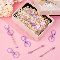 20 шт. 2 стиля брелок для ключей из цинкового сплава с застежкой из окрашенного в духовке сплава с железным стержнем&nbsp;FIND-SC0009-54B