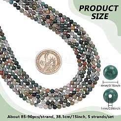 Природного индийского агата бисер нитей&nbsp;G-NB0006-09A