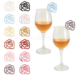 24 шт. 12-х цветные акриловые подвески для бокалов для вина&nbsp;AJEW-TA0002-83