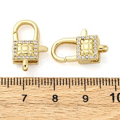 Застежки-клешни из прозрачной латуни с кубическим цирконием&nbsp;KK-Z078-43G