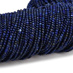 Нитки бусины из натурального ляписа-лазури&nbsp;LS-G-RM250101-B37