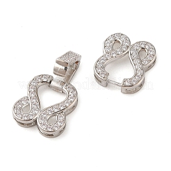 Реечное покрытие латунь микро паве прозрачный кубический цирконий складные застежки&nbsp;KK-S384-01P