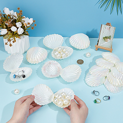 Шкатулки для хранения ювелирных изделий в форме ракушек из перламутрового пластика&nbsp;AJEW-WH0695-138A-02